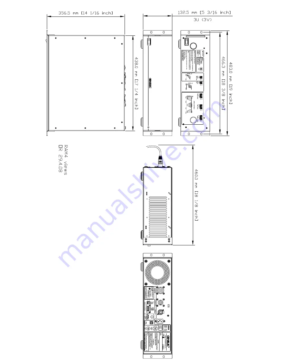 Genelec RAM4 Dimensions Download Page 1