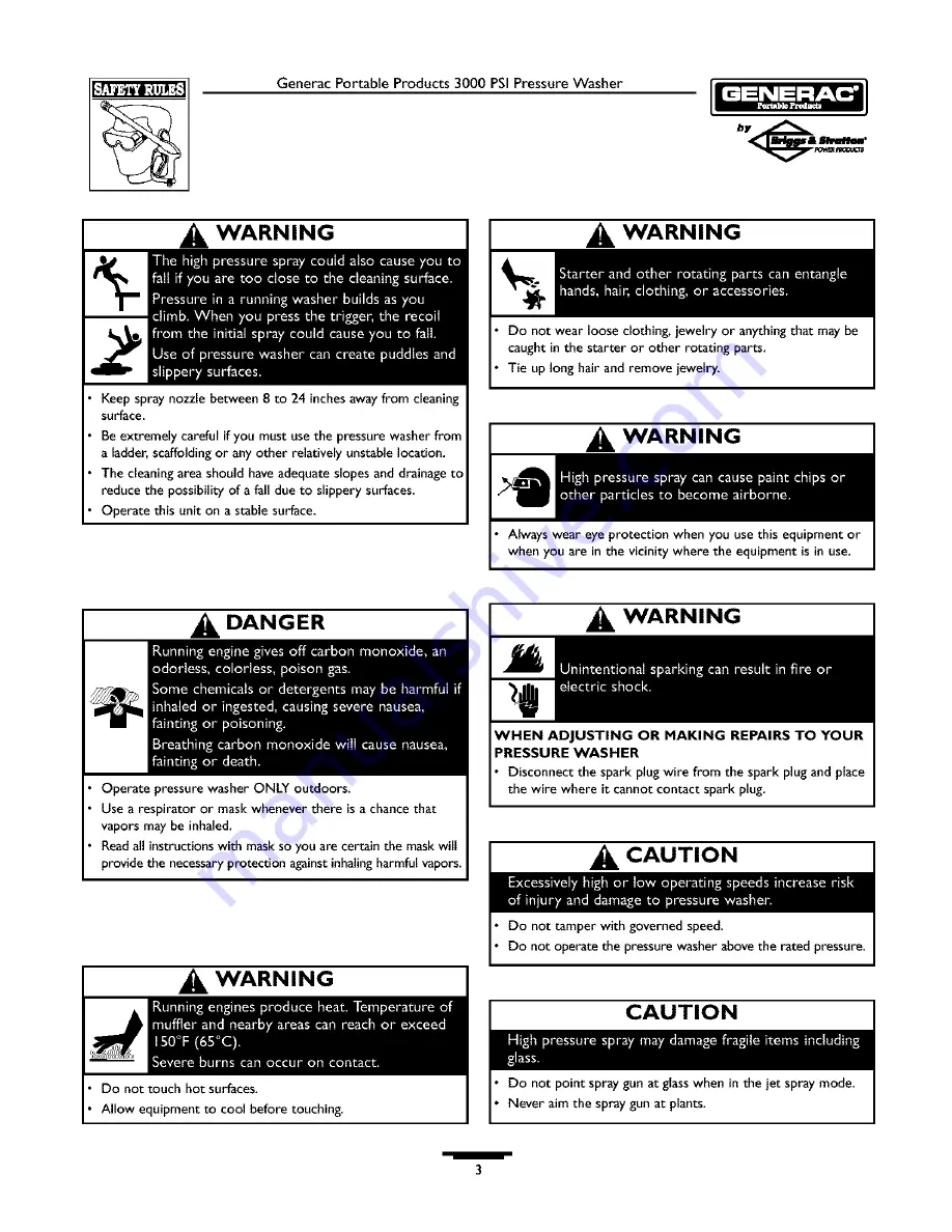 Generac Portable Products 1539-0 Owner'S Manual Download Page 3