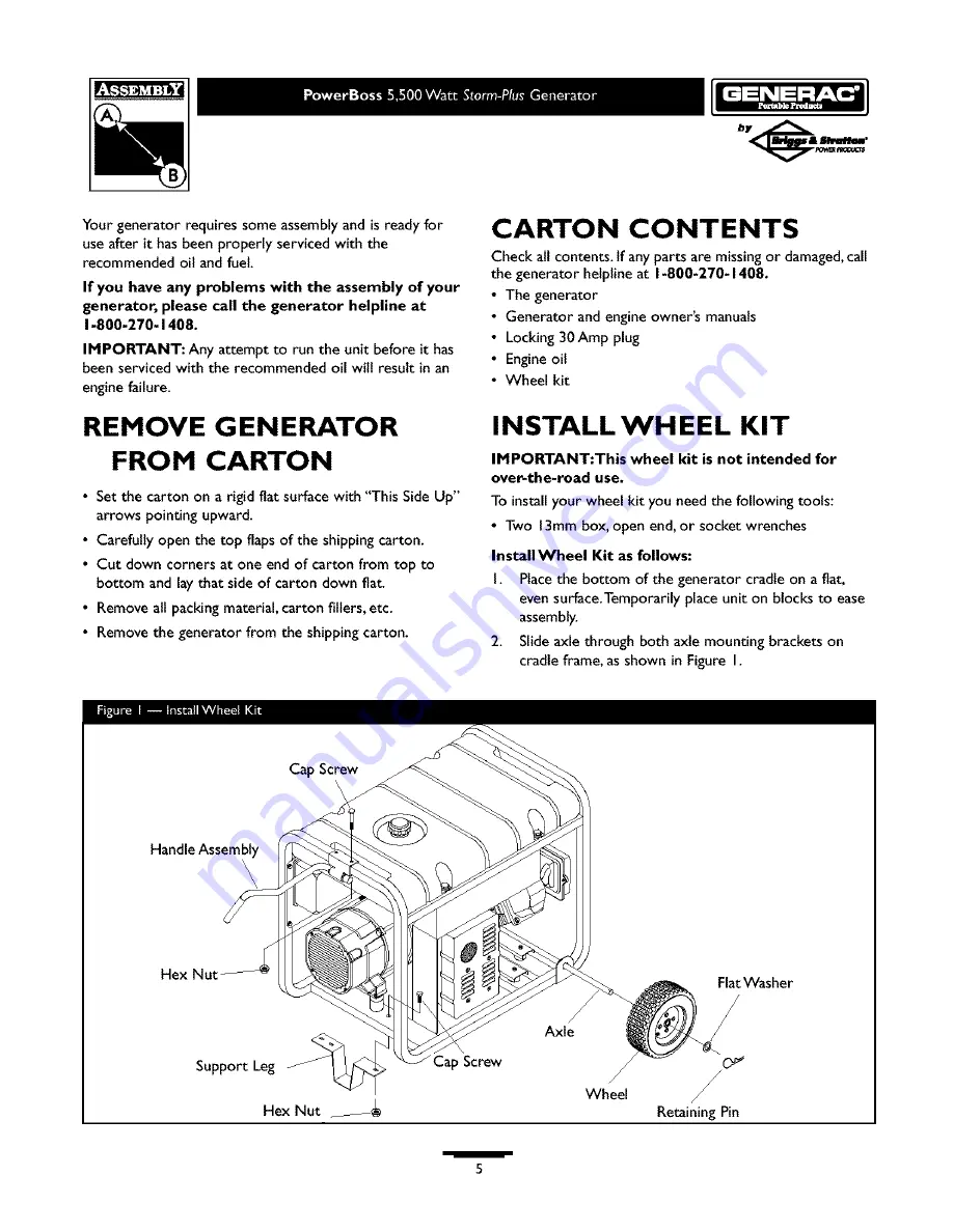 Generac Portable Products 1642-1 Owner'S Manual Download Page 5