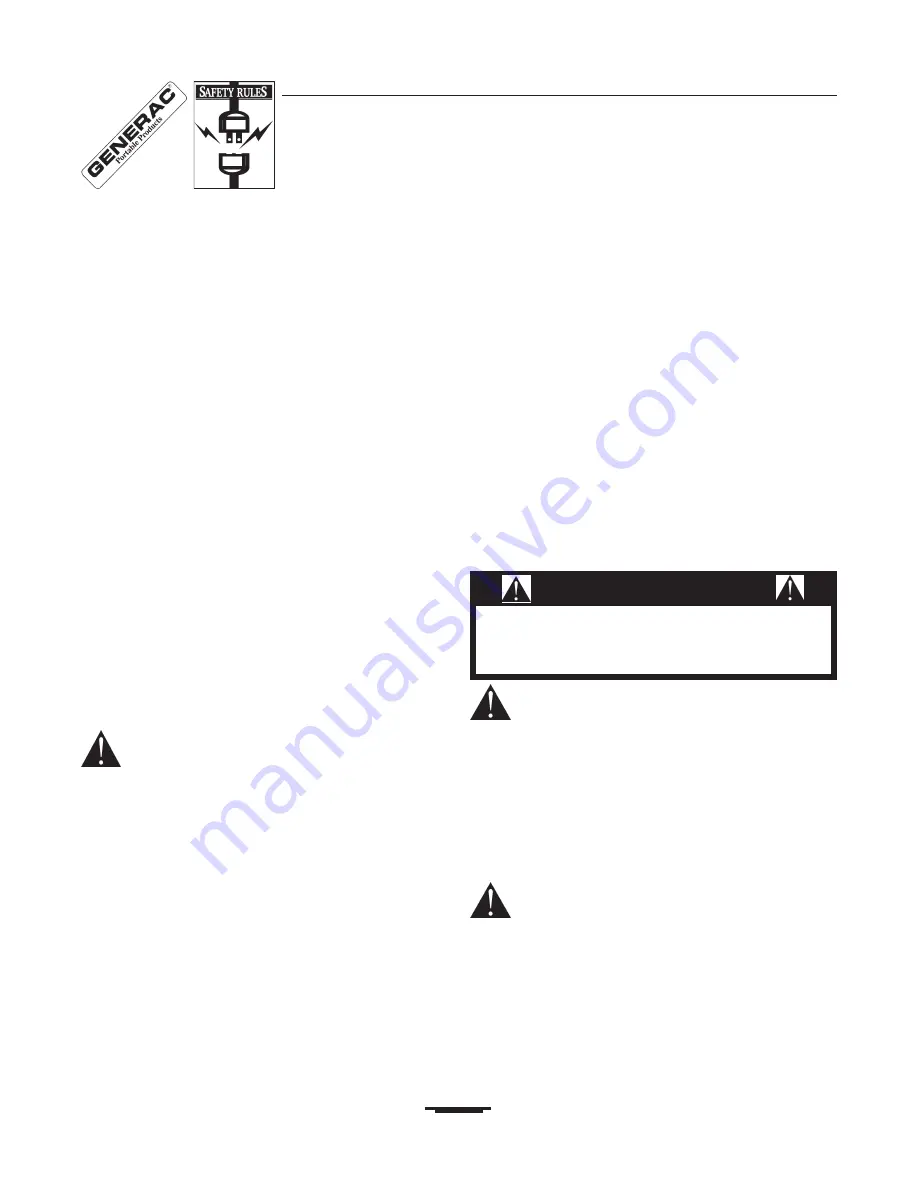 Generac Portable Products 5000ES Скачать руководство пользователя страница 2