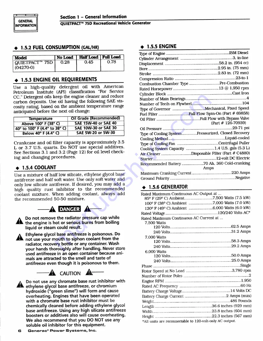 Generac Power Systems 04270-0 Скачать руководство пользователя страница 8