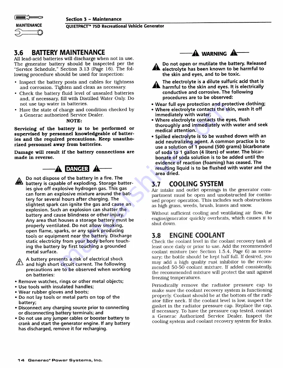 Generac Power Systems 04270-0 Скачать руководство пользователя страница 16