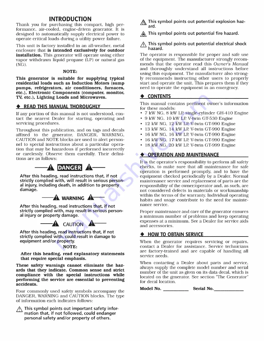 Generac Power Systems 10 kW LP Скачать руководство пользователя страница 2