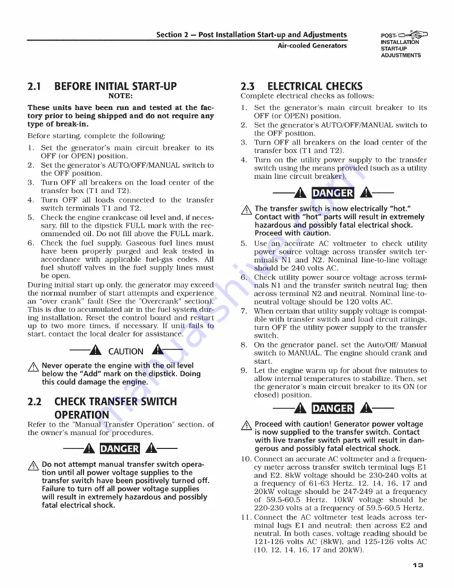 Generac Power Systems 10 kW LP Owner'S Manual Download Page 15