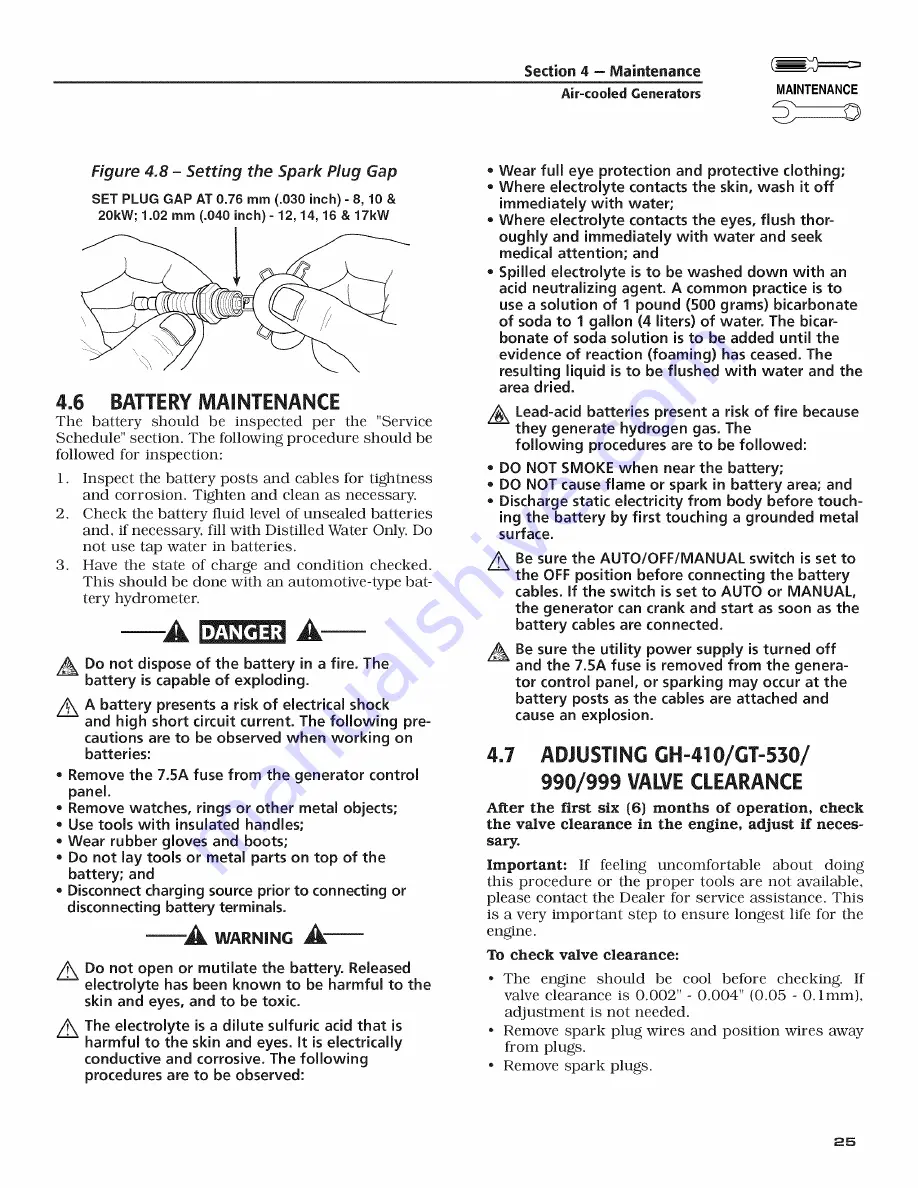 Generac Power Systems 10 kW LP Owner'S Manual Download Page 27