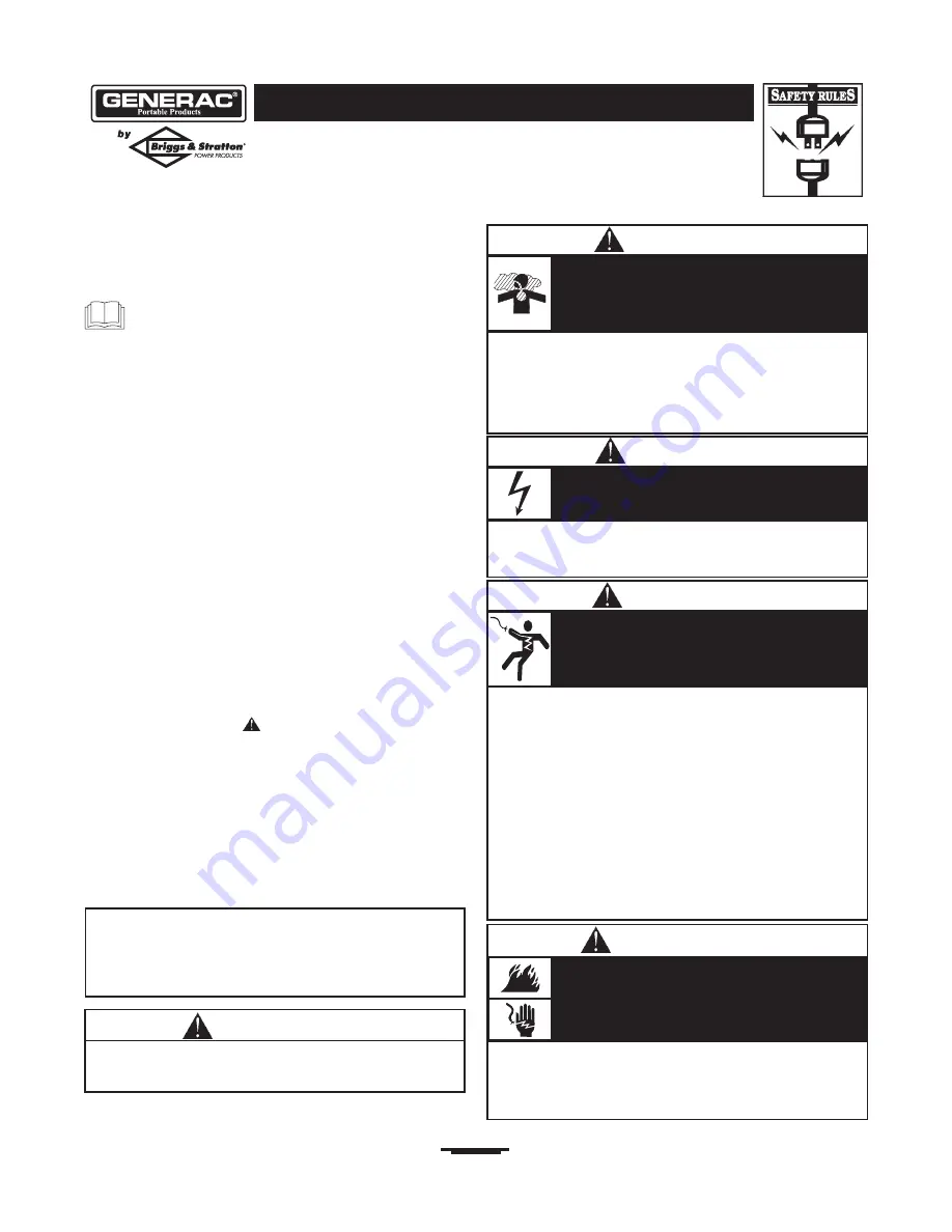 Generac Power Systems 5500EXL Owner'S Manual Download Page 2