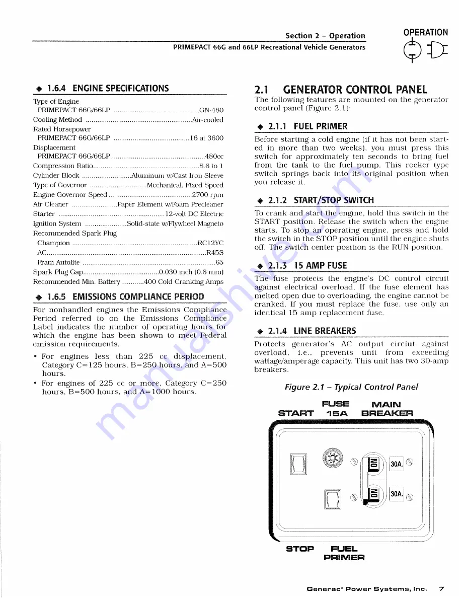 Generac Power Systems PRIMEPACT 66G Скачать руководство пользователя страница 9