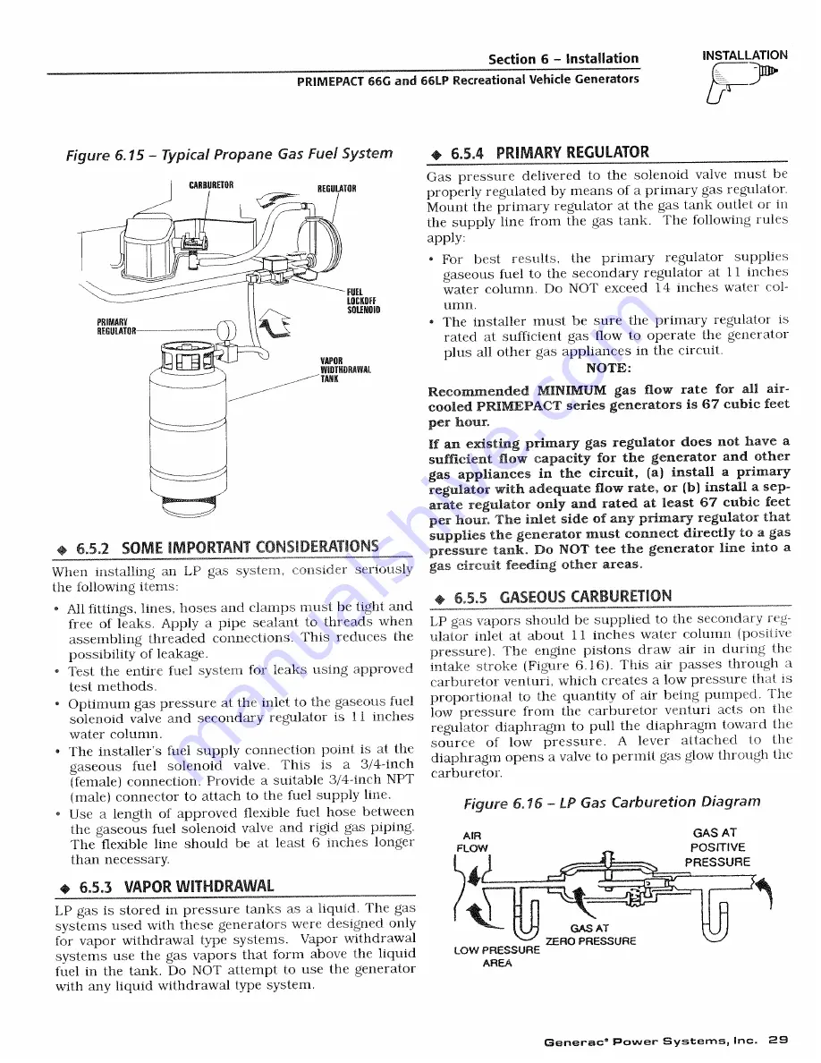 Generac Power Systems PRIMEPACT 66G Owner'S Manual Download Page 31