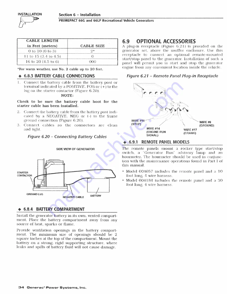 Generac Power Systems PRIMEPACT 66G Owner'S Manual Download Page 36