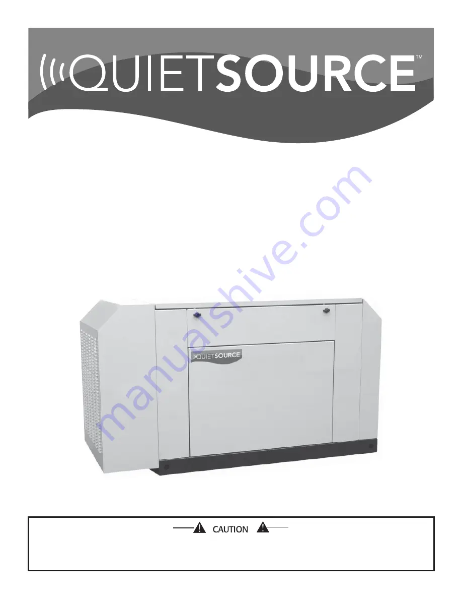 Generac Power Systems Quietsource 005012-1 Owner'S Manual Download Page 1