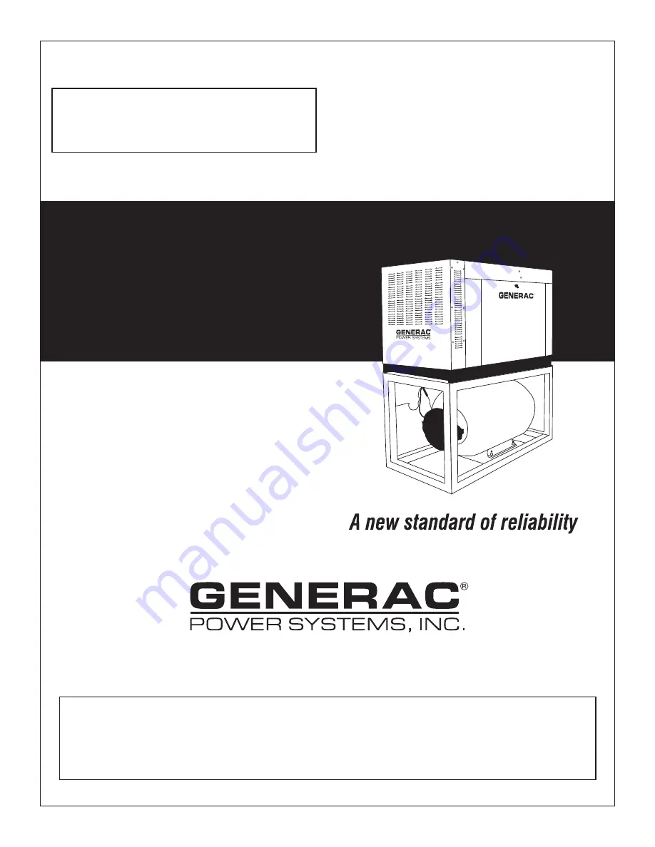 Generac Power Systems SG30 Скачать руководство пользователя страница 1