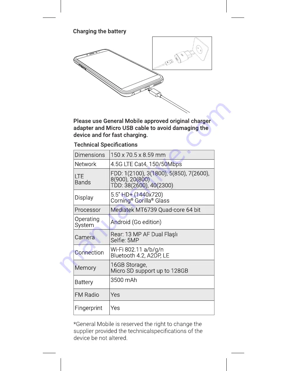 GENERAL MOBILE GM 8 GO DUAL User Manual Download Page 4