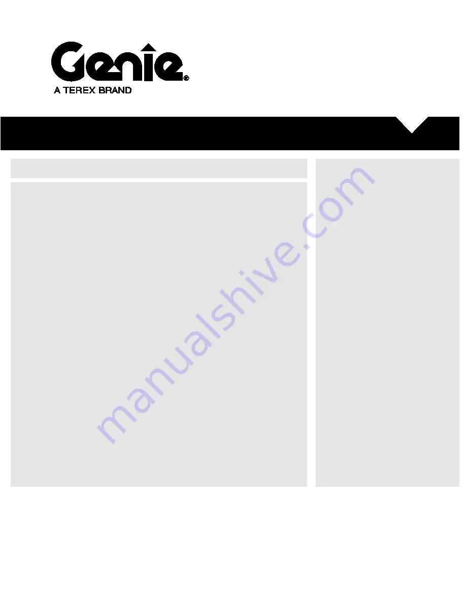 Genie gS-1530/32 Service And Repair Manual Download Page 1