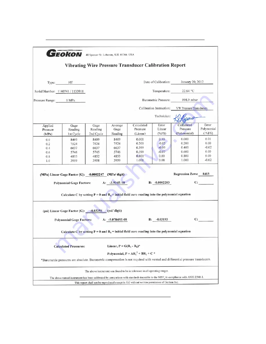 Geokon 1133911 Instruction Manual Download Page 16