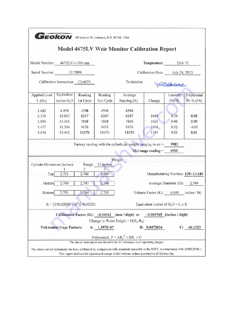 Geokon 4675LV Instruction Manual Download Page 14