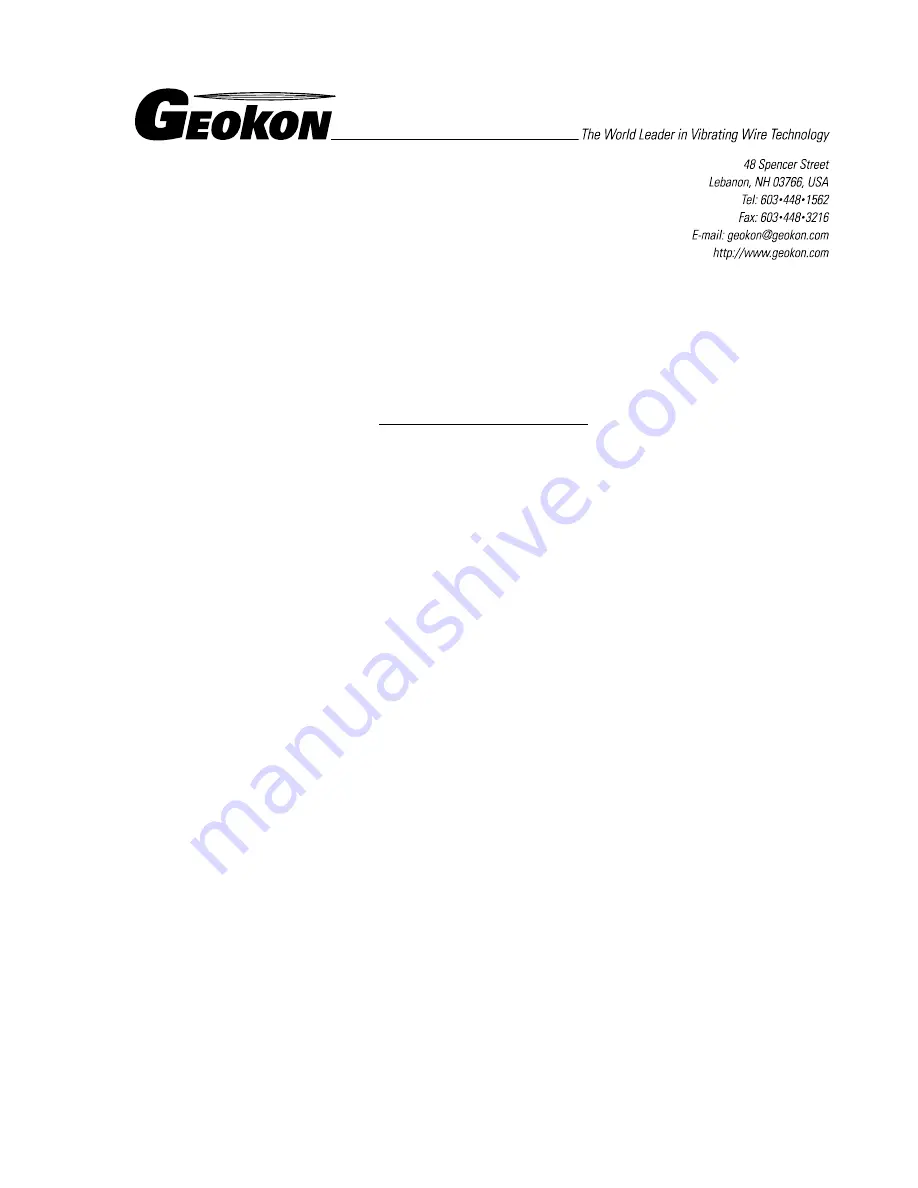 Geokon 4700 Instruction Manual Download Page 1