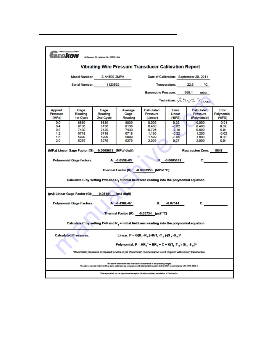 Geokon 4850 Instruction Manual Download Page 27