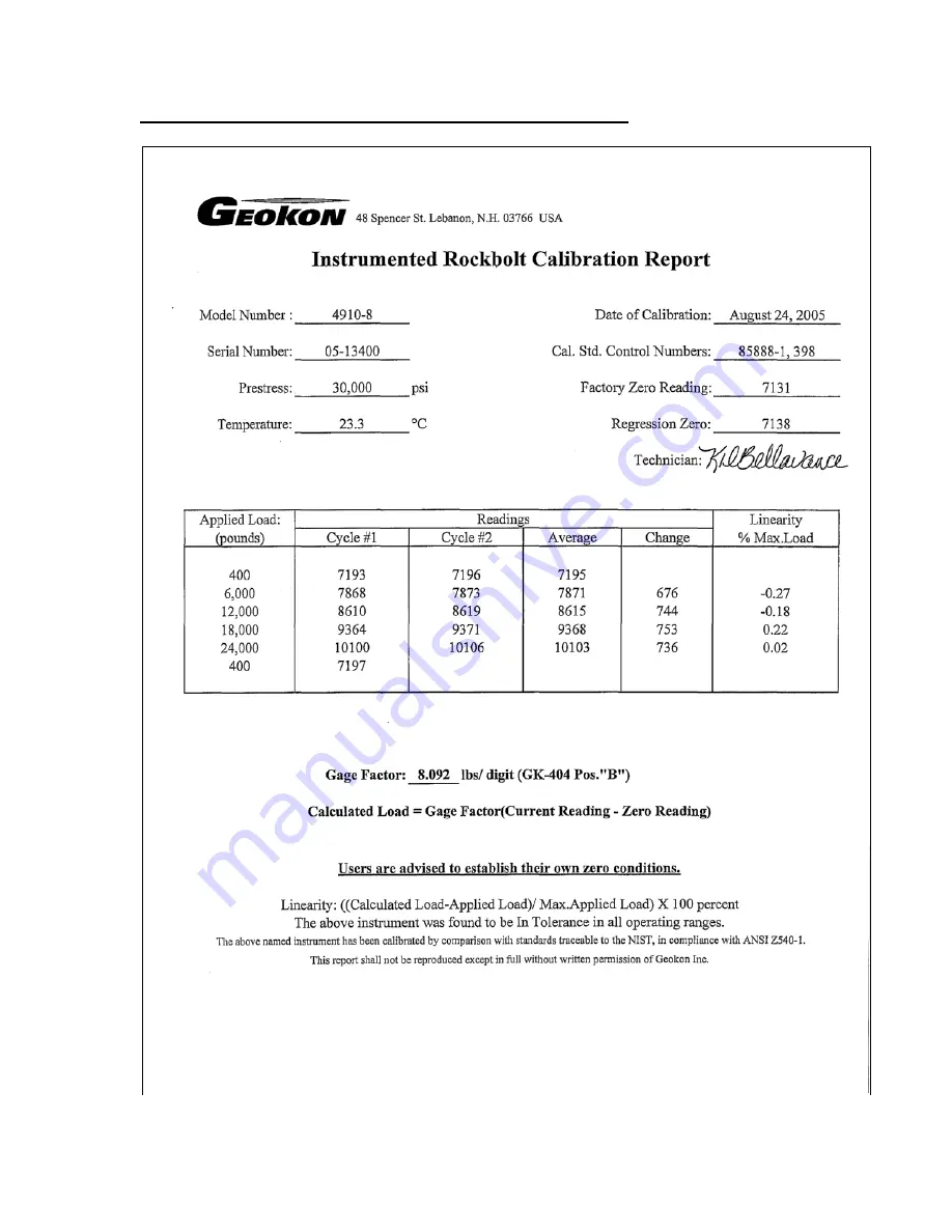 Geokon 4910 Instruction Manual Download Page 17