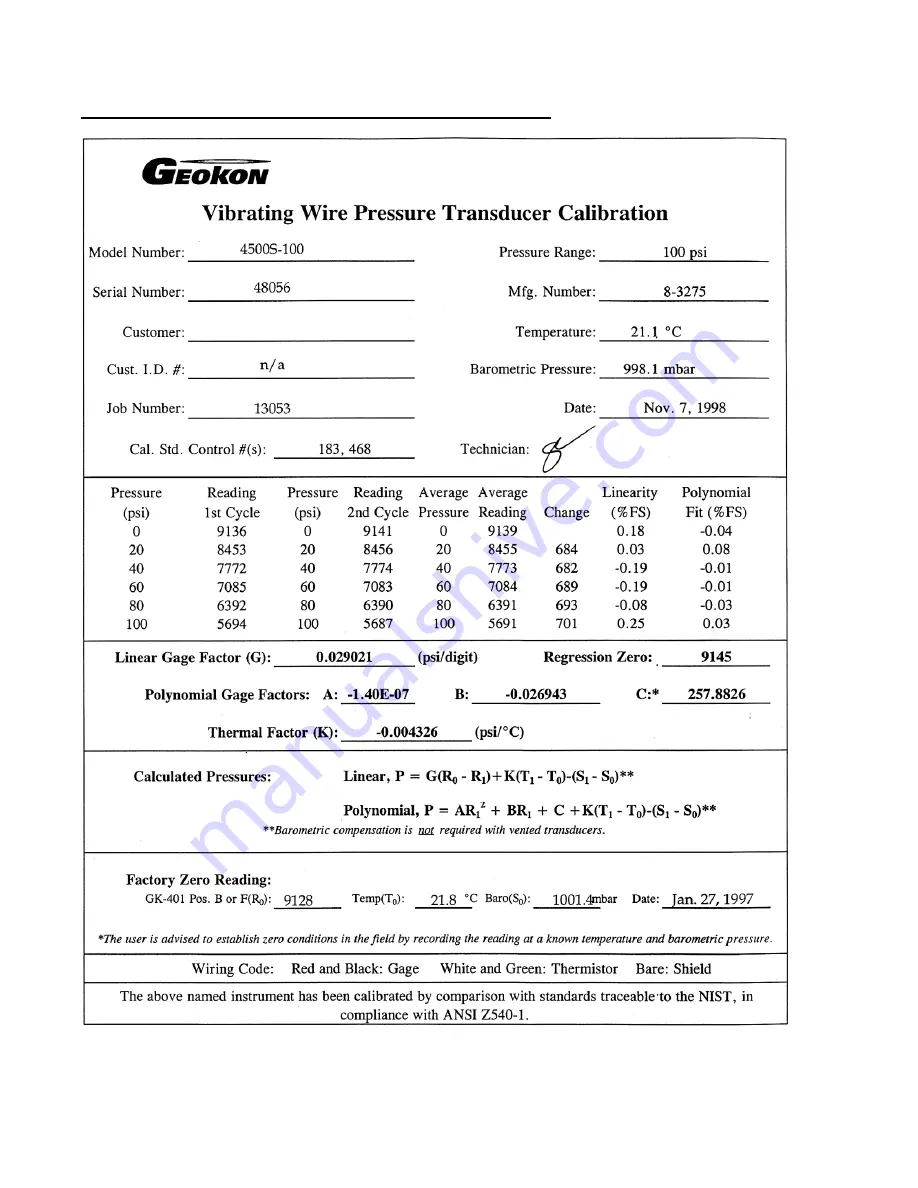 Geokon 8020-59 Скачать руководство пользователя страница 50