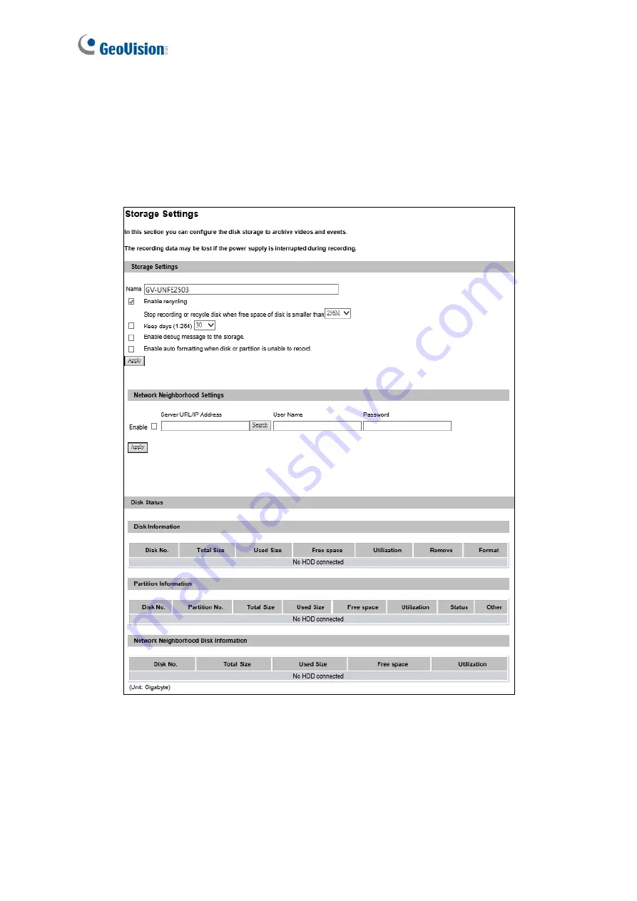 GeoVision EFER3700-W User Manual Download Page 158