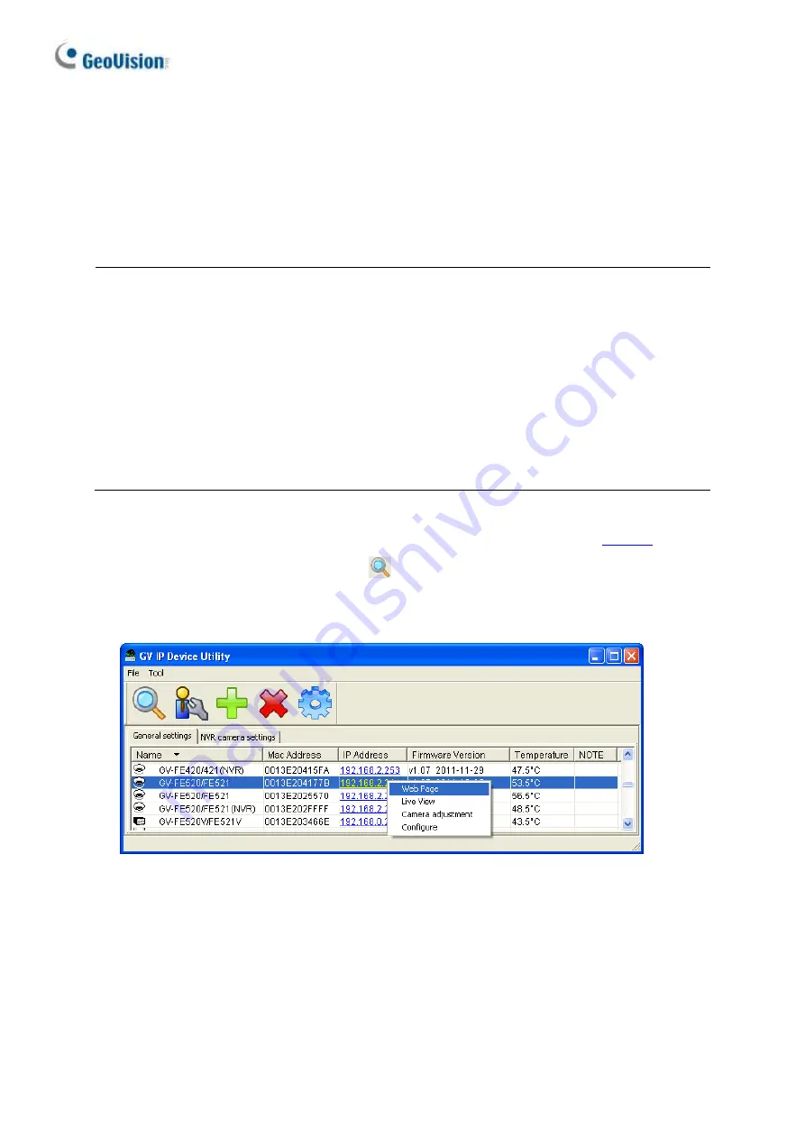 GeoVision GV-EFER3700-W Quick Start Manual Download Page 44