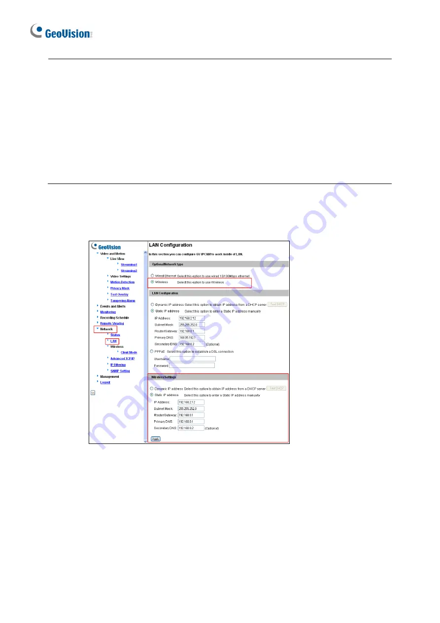 GeoVision GV-EFER3700-W Quick Start Manual Download Page 48