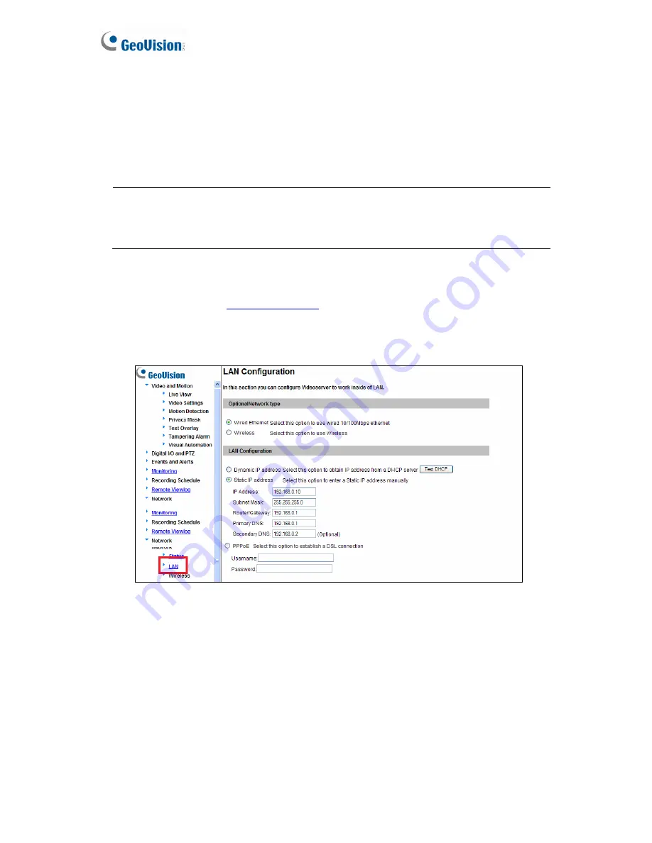 GeoVision GV-VS11 User Manual Download Page 22