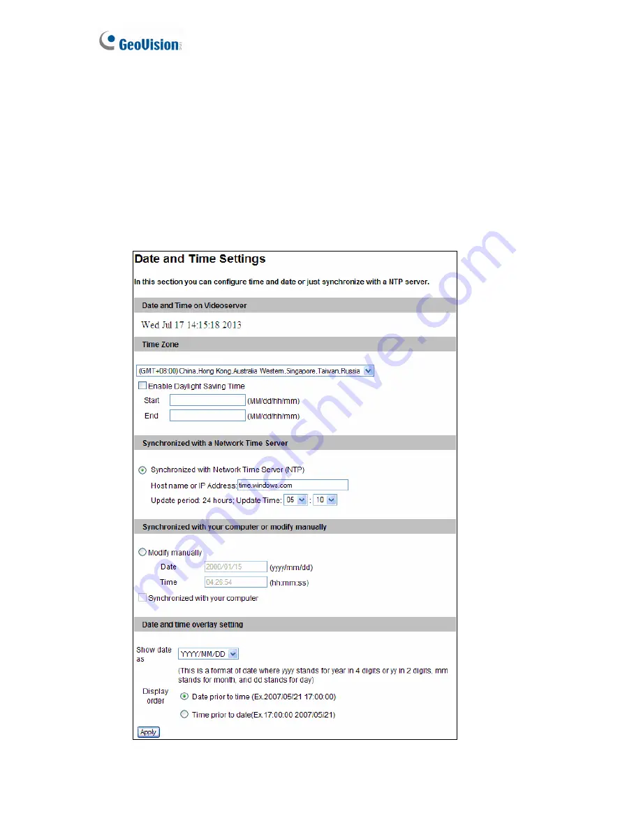 GeoVision GV-VS11 User Manual Download Page 96