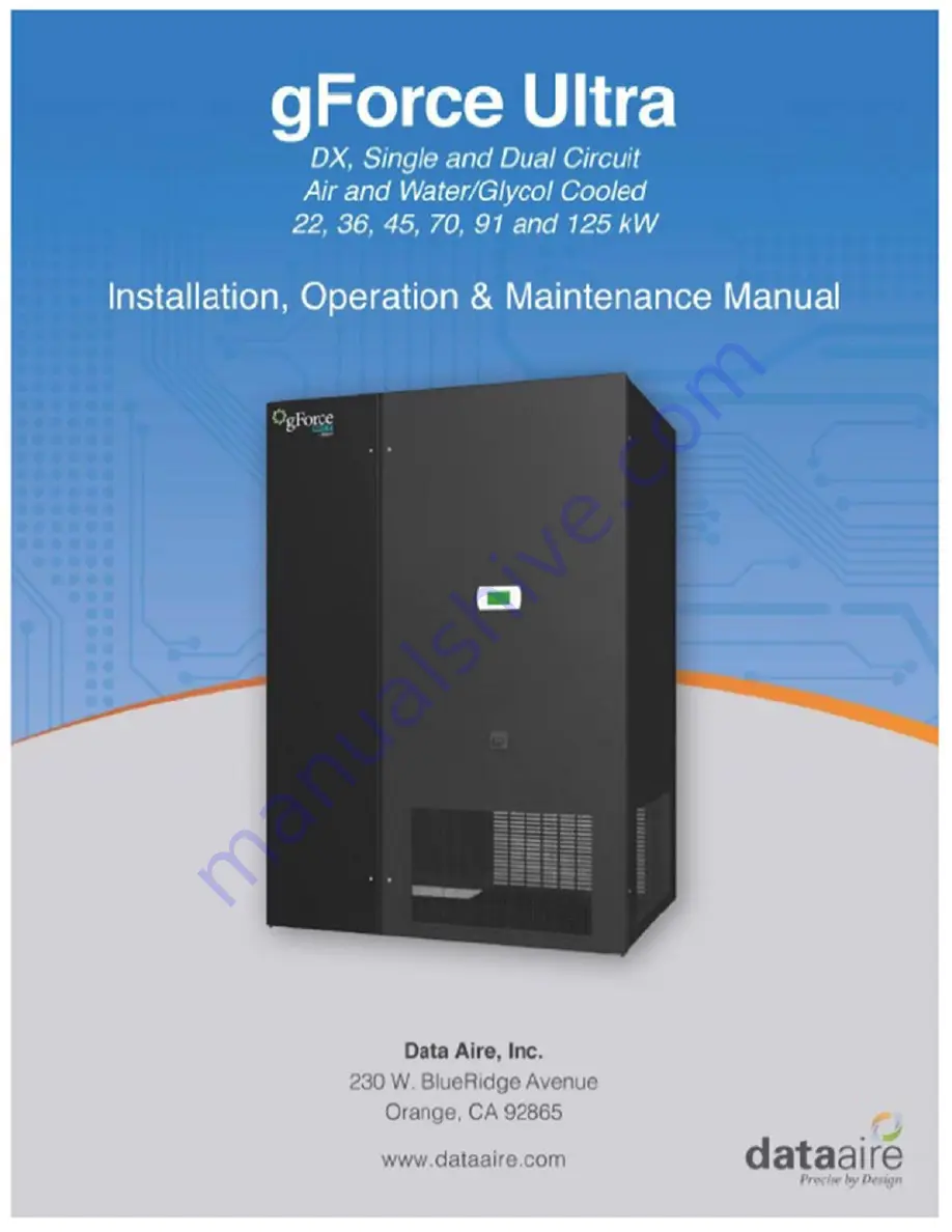 GForce Ultra Installation, Operation And Maintenance Manual Download Page 1