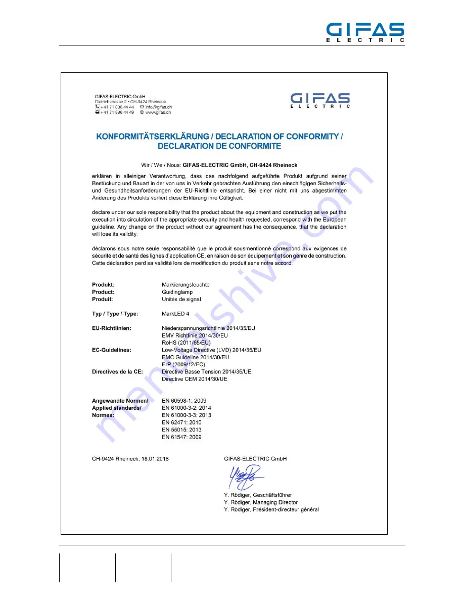 Gifas-electric MarkLED 4 Installation Instructions Manual Download Page 37