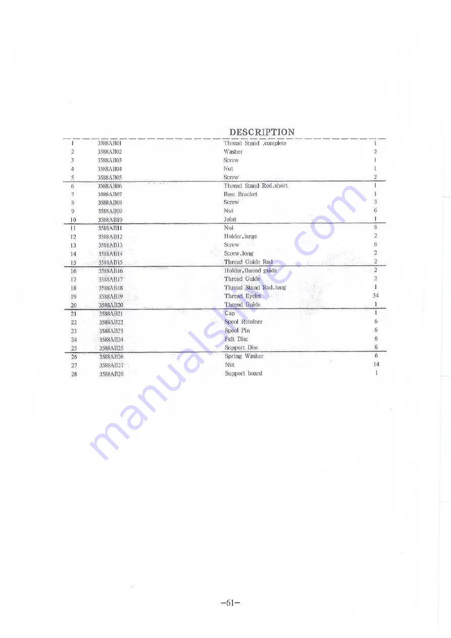 Global US 35800 Instruction & Parts Manual Download Page 67