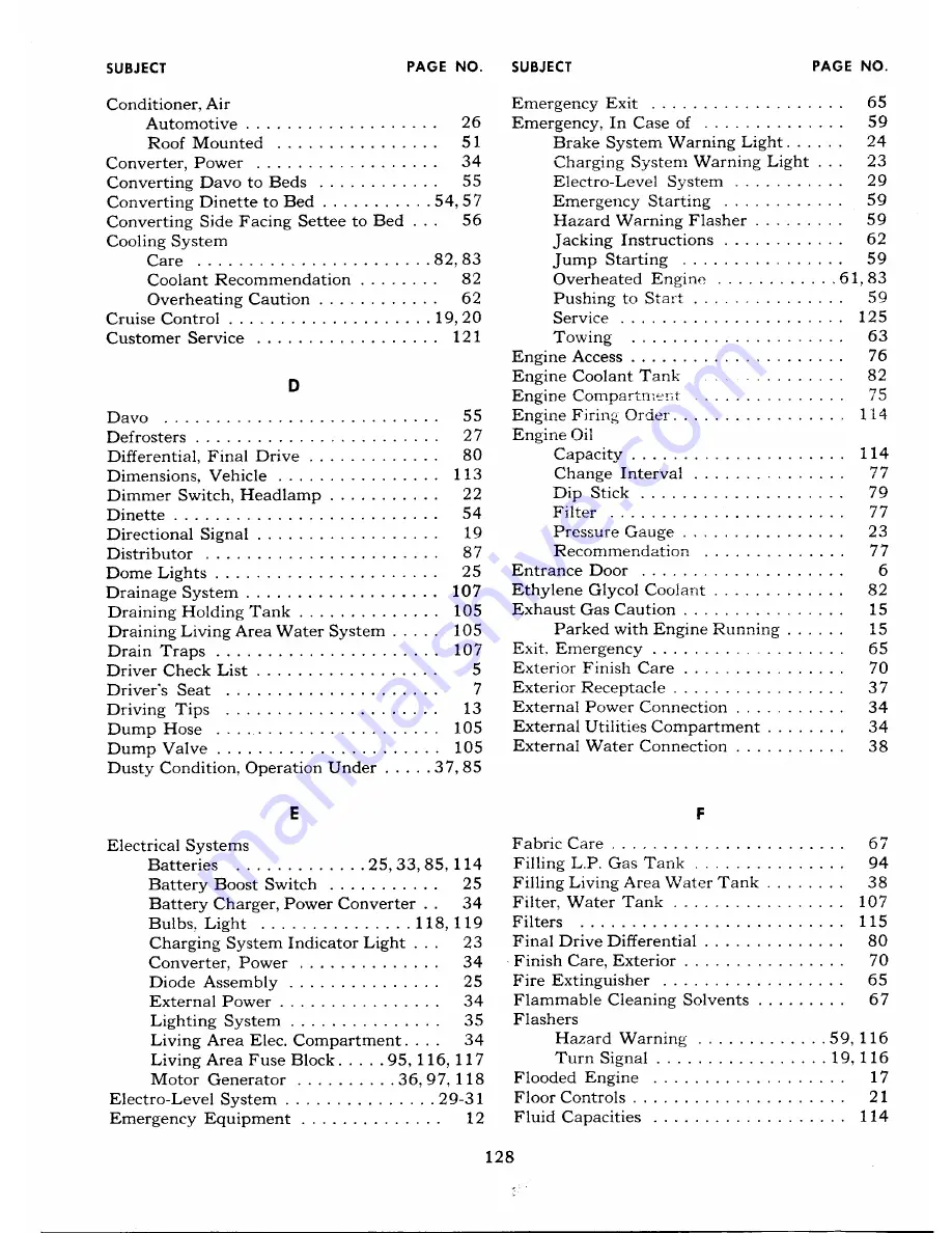 GMC 1977 motorhome Operating Manual Download Page 134