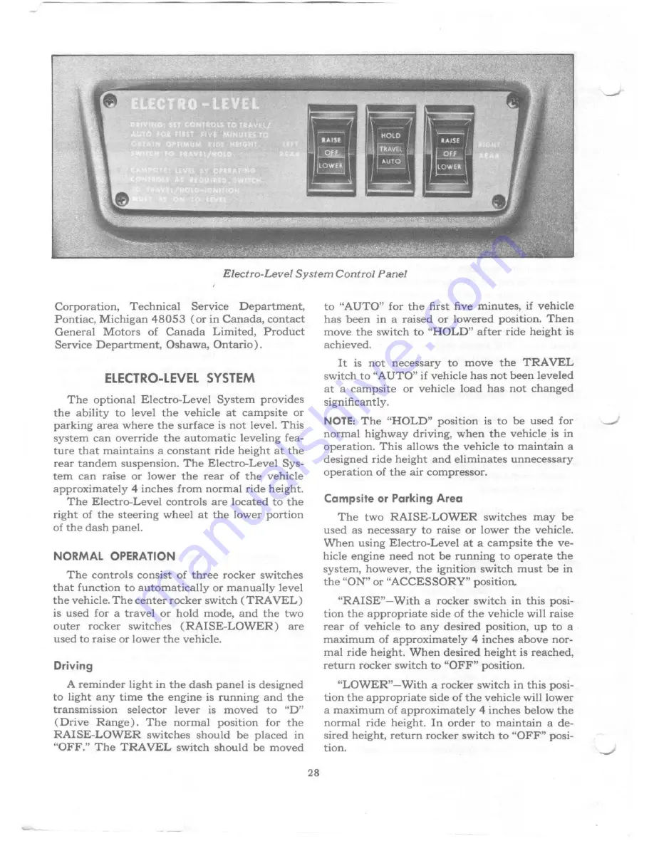 GMC Motorhome 1976 Operating Manual Download Page 34