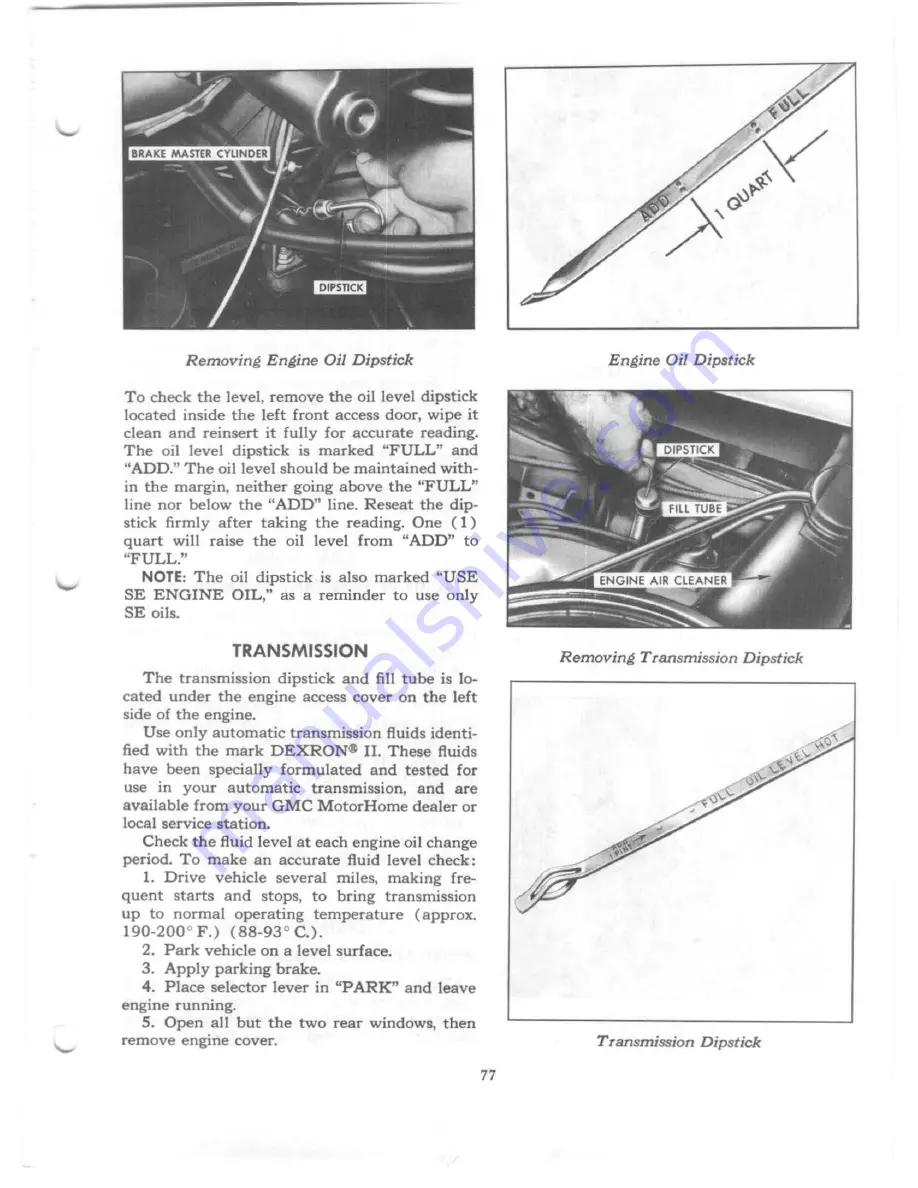 GMC Motorhome 1976 Operating Manual Download Page 83