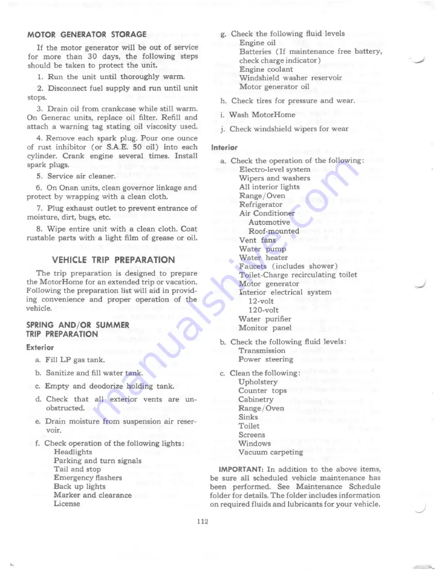 GMC Motorhome 1976 Operating Manual Download Page 118