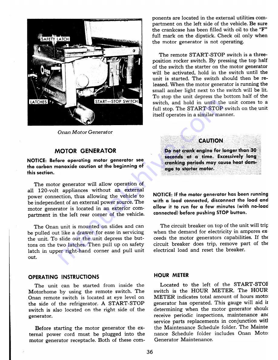 GMC MOTORHOME 1978 Operating Manual Download Page 39