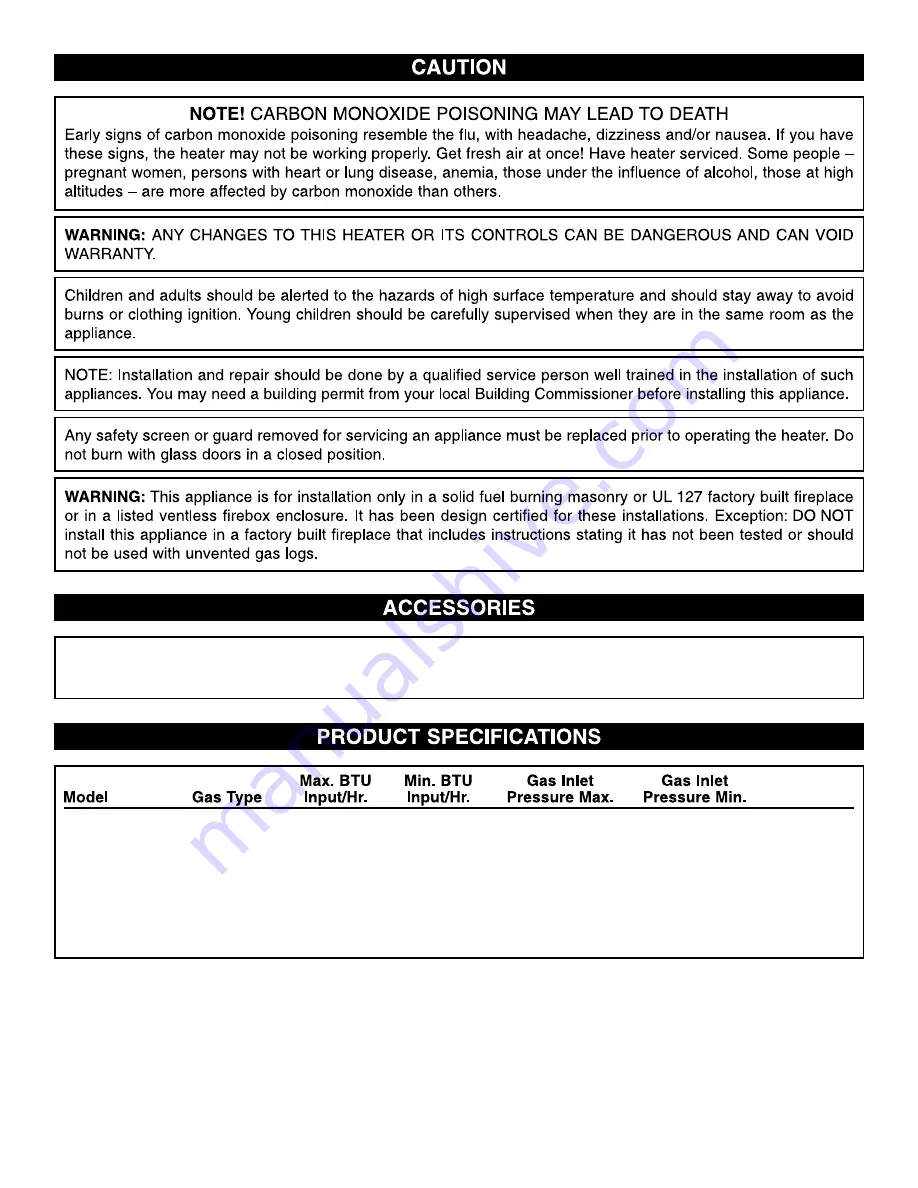 Golden Blount CBF18VF+OMEGA18LM Installation And Operating Instructions Manual Download Page 4