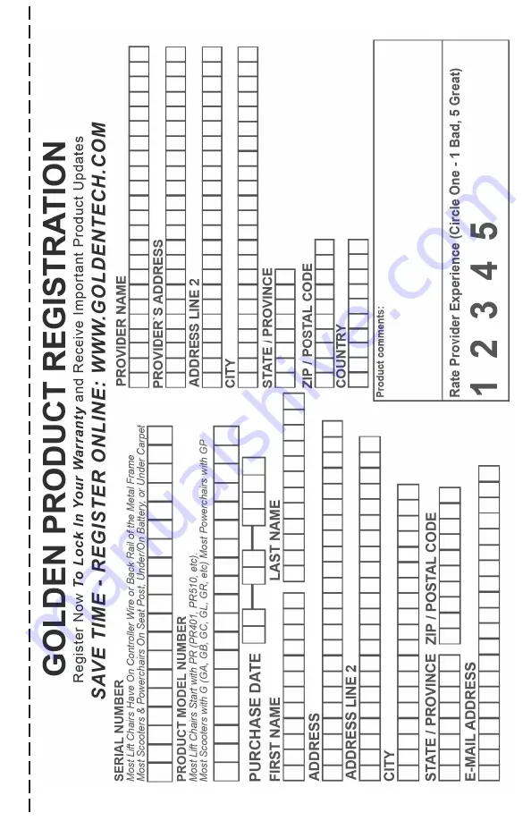 Golden MAXICOMFORT PR-510MLA Owner'S Manual Download Page 25