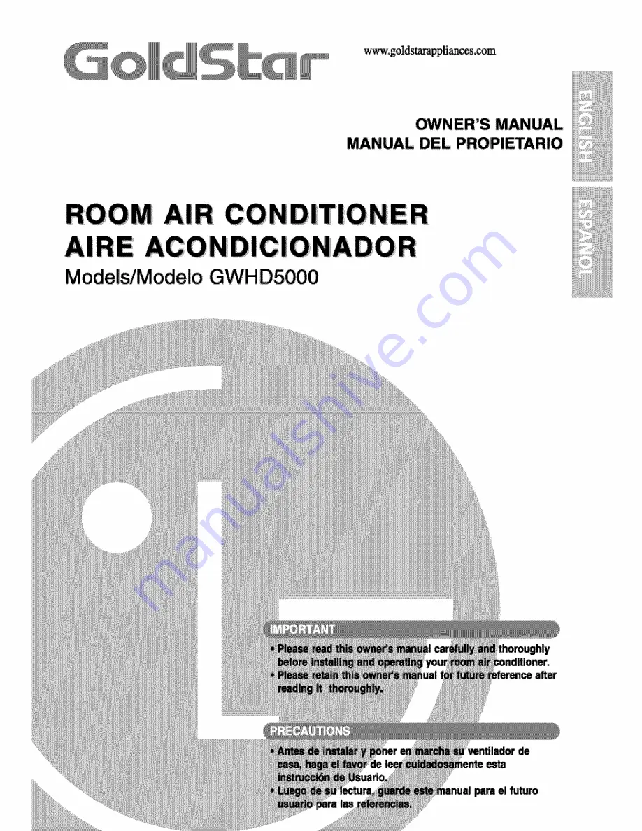 Goldstar GWHD5000 Owner'S Manual Download Page 1