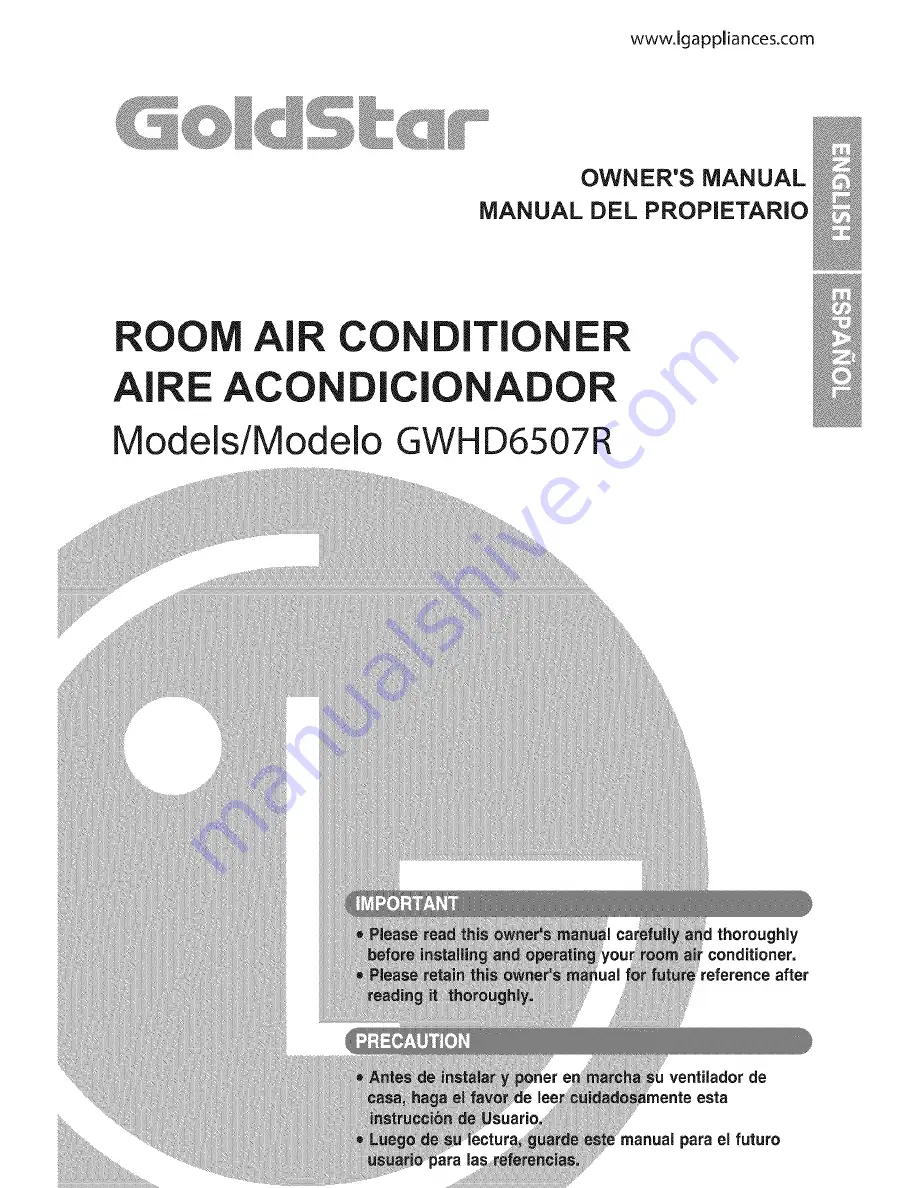 Goldstar GWHD6507R Owner'S Manual Download Page 1