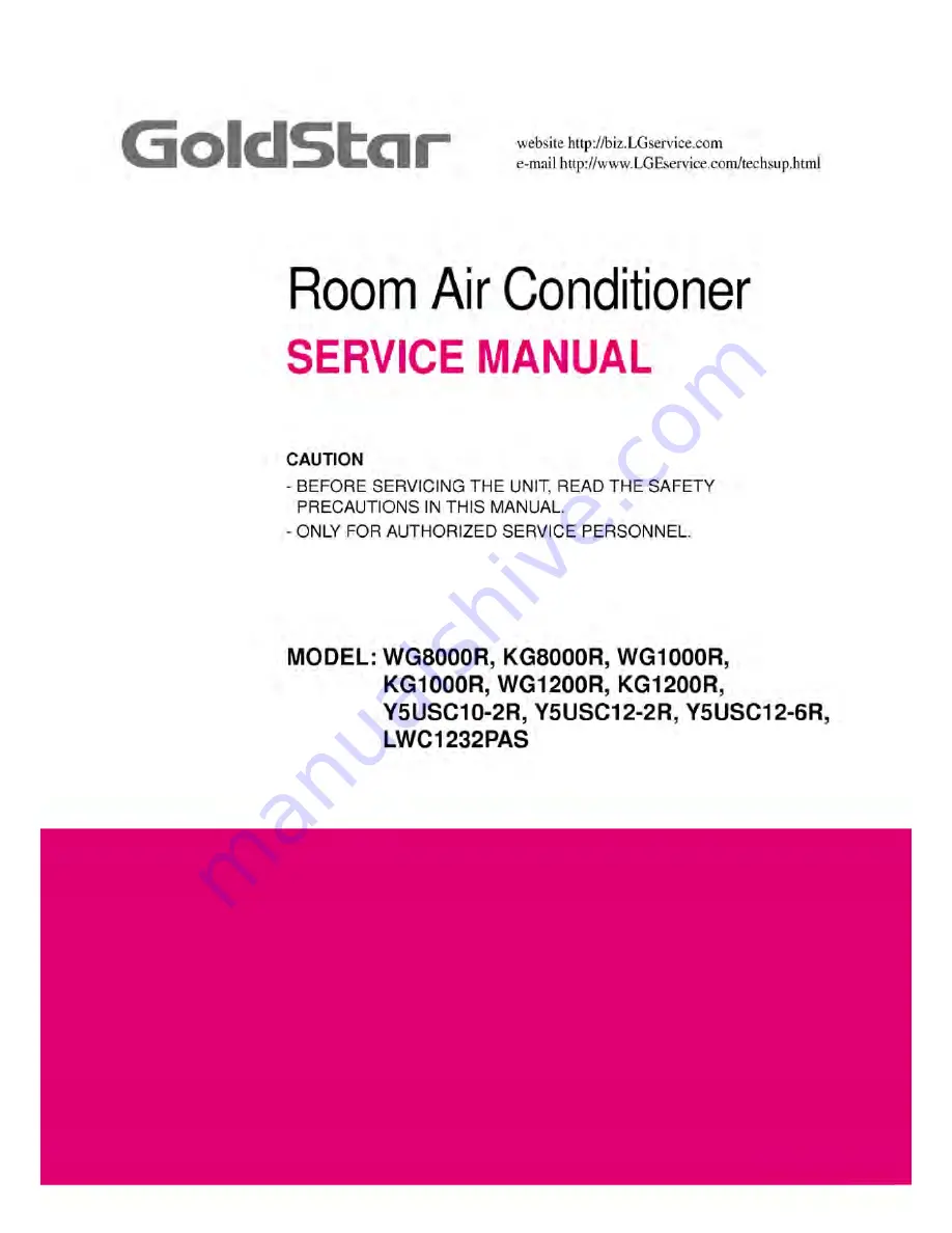 Goldstar KG1000R Service Manual Download Page 1