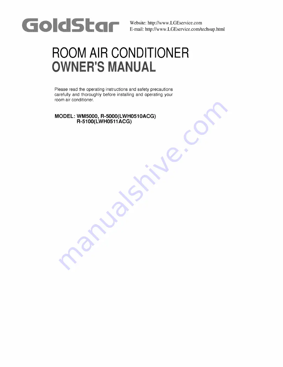 Goldstar LWH0510ACG Owner'S Manual Download Page 1