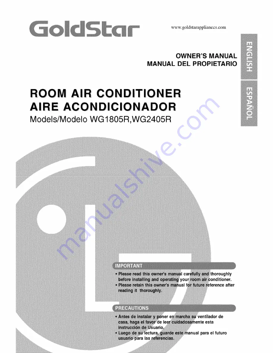 Goldstar WG1805R Owner'S Manual Download Page 1