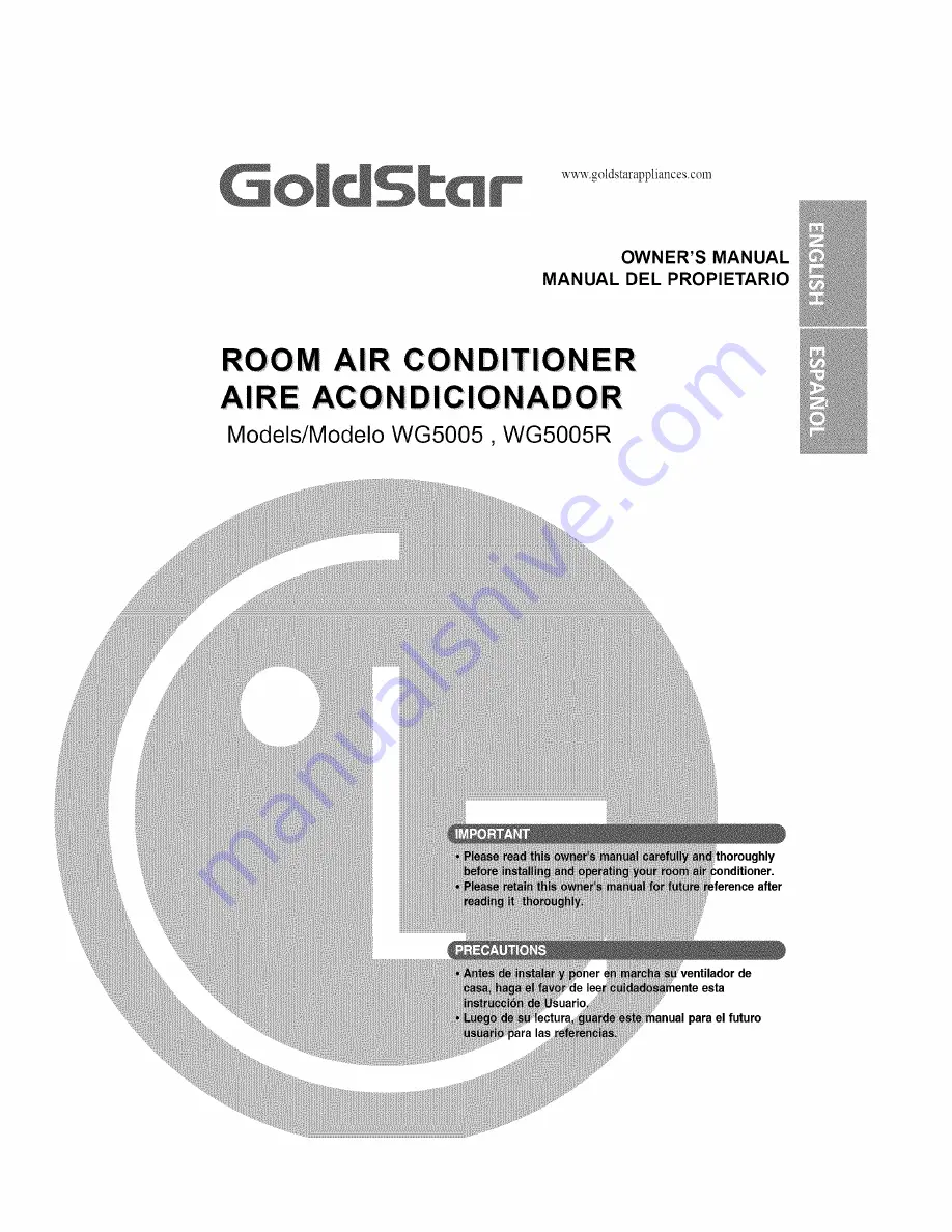 Goldstar WG5005 Owner'S Manual Download Page 1