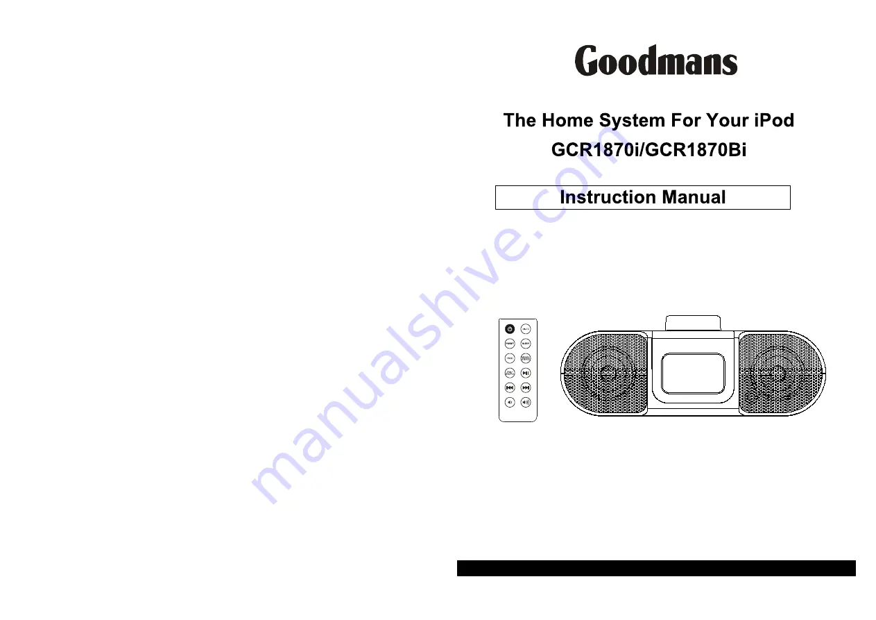 Goodmans GCR1870Bi Instruction Manual Download Page 1