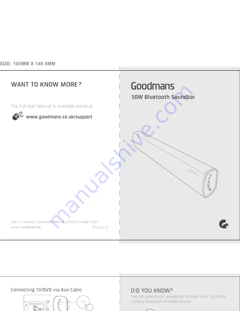 Goodmans GDSB04BT50X Quick Manual Download Page 1