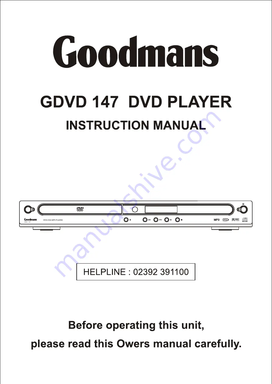 Goodmans GDVD 147 Instruction Manual Download Page 1