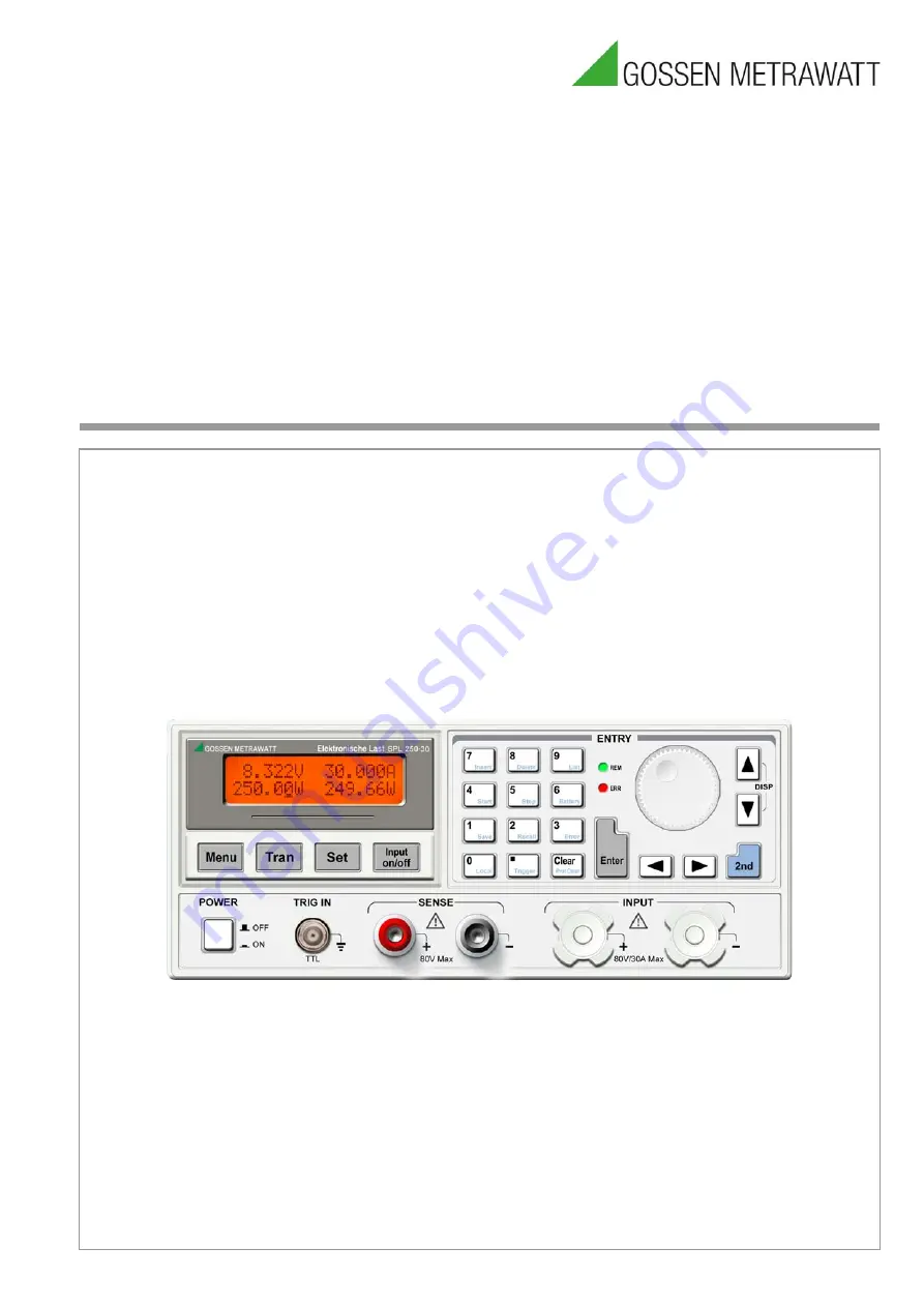 Gossen MetraWatt K852A Скачать руководство пользователя страница 1