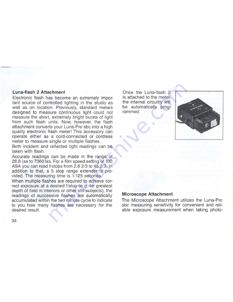 Gossen MetraWatt Luna-Pro sbc Instruction Manual Download Page 34