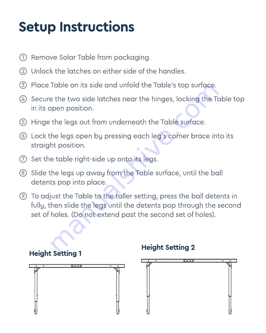 GOSUN Table 120 Скачать руководство пользователя страница 3